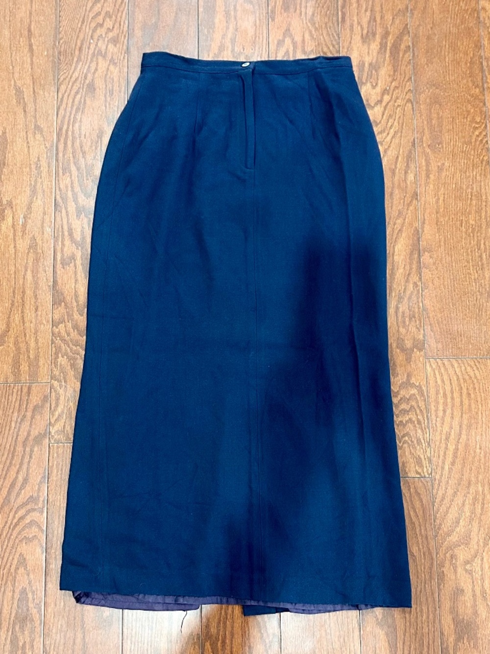Vintage TAKATA long Skirt Heavyweight Lined Dark Navy Blue